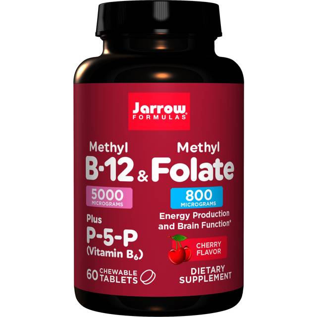 Jarrow Formulas Methyl B-12 & Methyl Folat, körsbärssmak