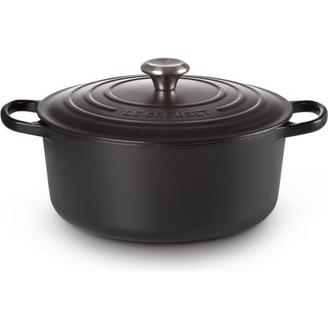 Le Creuset Signature emaljerad risottogryta i gjutjärn med hjälphandtag, för alla typer av hällar och ugnar, 30 cm, 6,2 liter, Matte Black