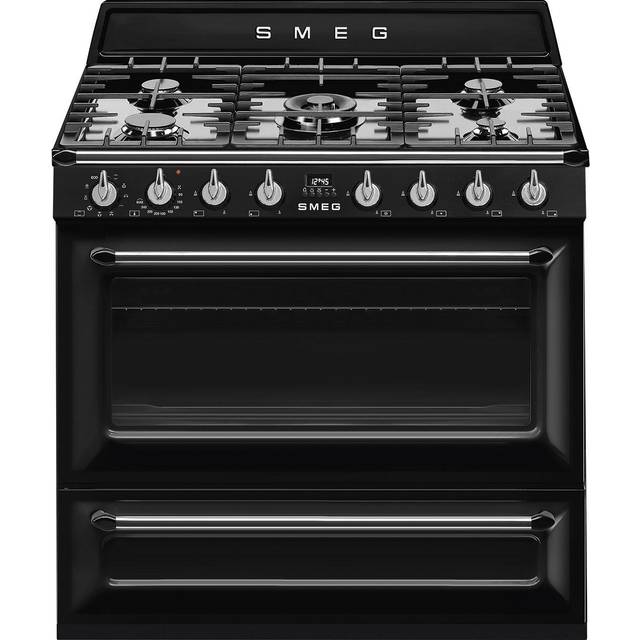 Smeg TR90BL9 Black Victoria Gloss Black Single Cavity Dual Fuel