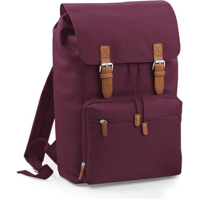 (One Size, Burgundy) Bagbase Heritage Laptop Backpack Bag (Up To 17inch Laptop) (Pack of 2)