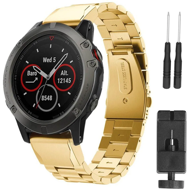 Armbånd RSF stål Garmin Fenix 3 / 5X / 5X Plus - Guld