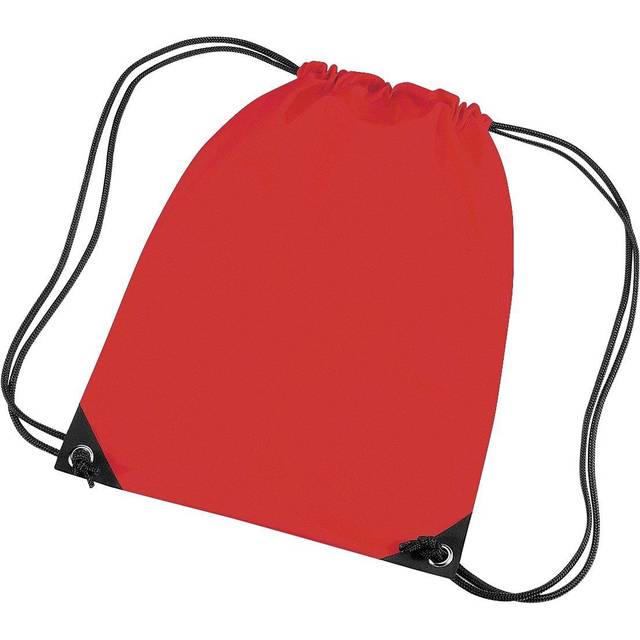 (One Size, Bright Red) Bagbase Premium Gymsac Water Resistant Bag (11 Litres) (Pack of 2)