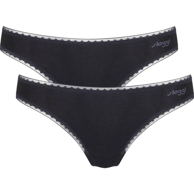 Sloggi go brazil brazilian briefs knickers 2 pack organic cotton thong lingerie