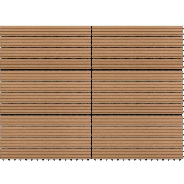 vidaXL Markplattor 6 st WPC 60x30 cm 1,08 m² brun