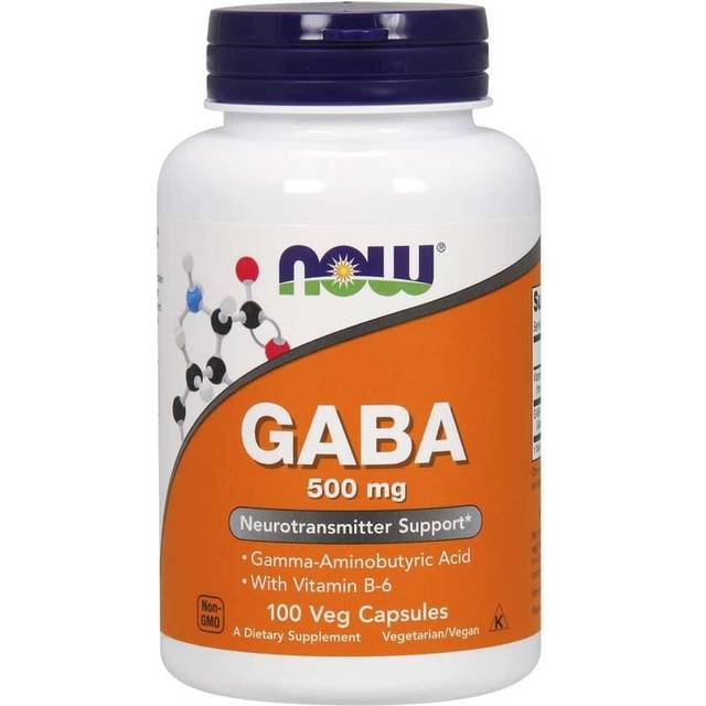 NOW Foods  GABA with Vitamin B-6  500 mg  100 Veg Capsules