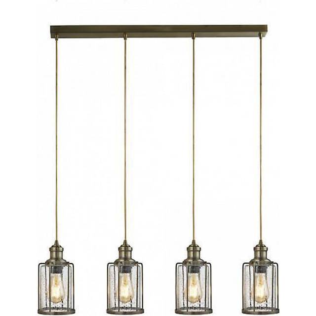 Searchlight 1164-4AB Pipes 4 Light Bar Pendant Antique Brass With Seed
