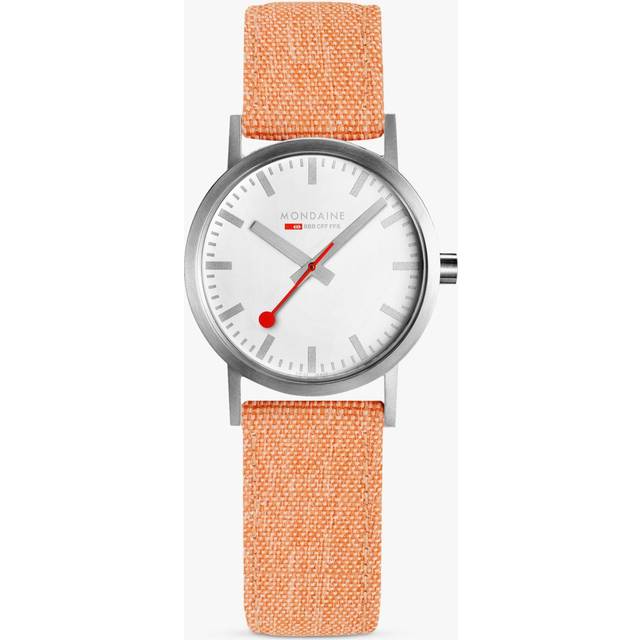 Mondaine Watch Classic 30mm Modern Orange - White