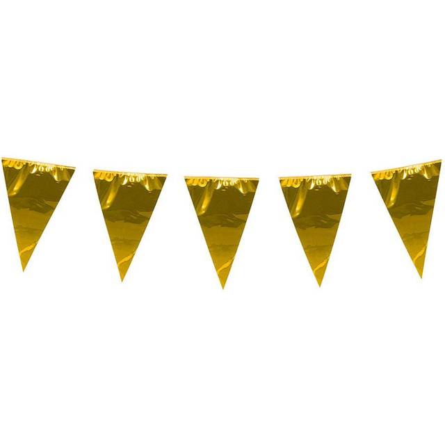 Giant Gold Bunting Pennant Flags 10m Long Garden Party Birthday Decoration
