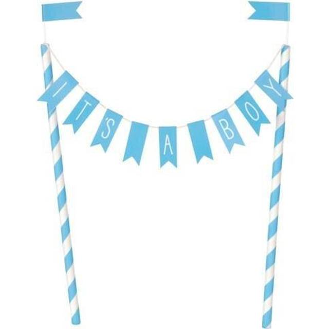 Baby shower blå tårtdekoration