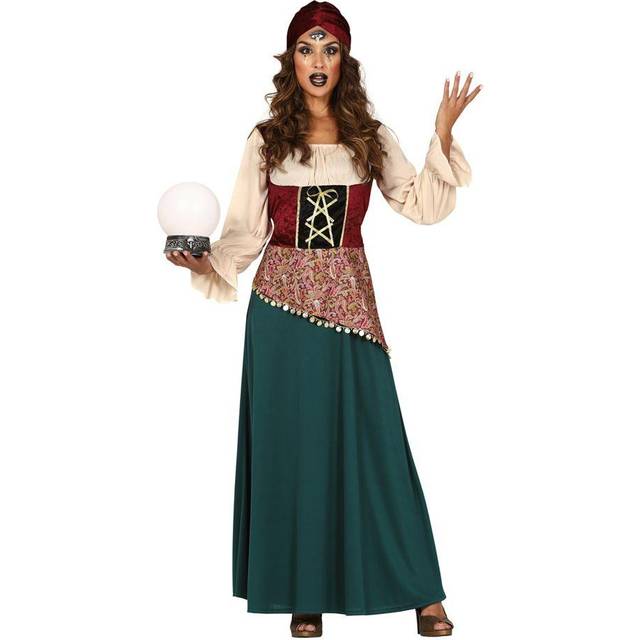 Ladies halloween fortune teller clairvoyant fancy dress costume womens outfit fg
