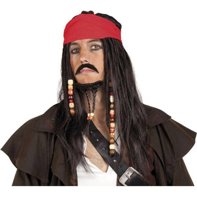 8236897 Black Pirate Wig, Standard Size