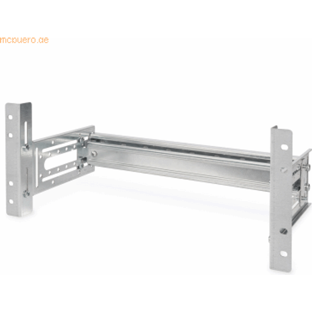 DIN rail holder, 4U, 178x483x223 mm, galvanized incl. din rail, variable depth and height