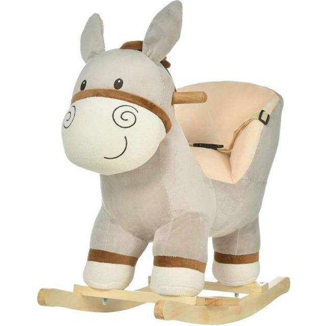 HOMCOM children's Rocking Donkey - Grey | TJ Hughes