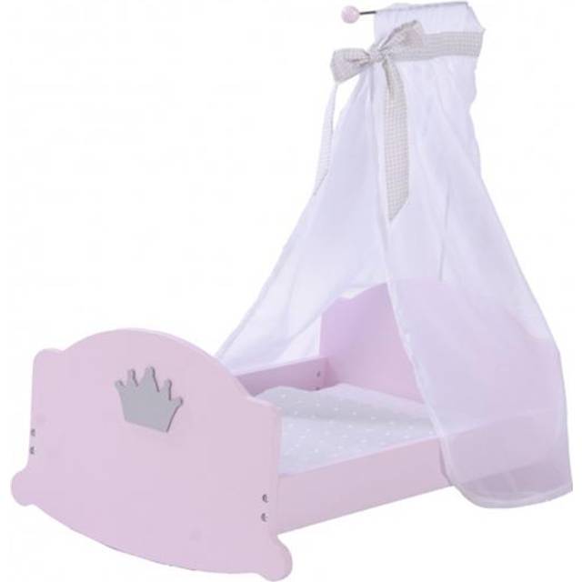 roba Dockvagga Serie 'Sophie', för gungning inklusive textil utrustning, sängkläder och himmel, rosa