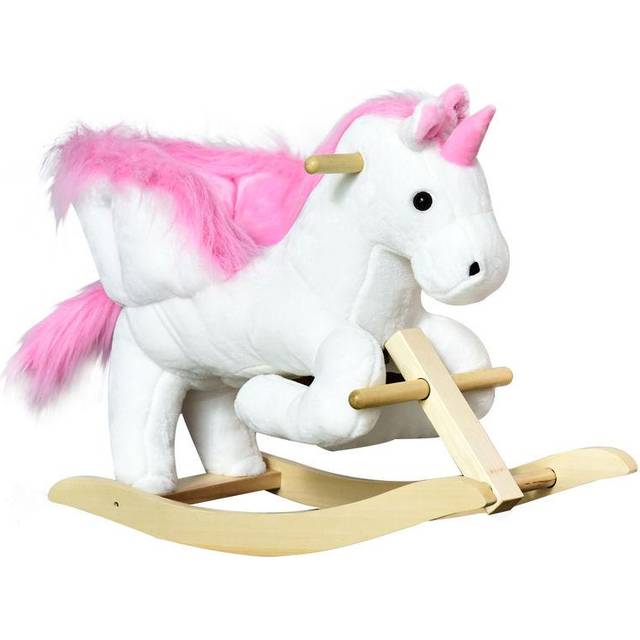 HOMCOM children's Rocking Unicorn - Pink & White | TJ Hughes