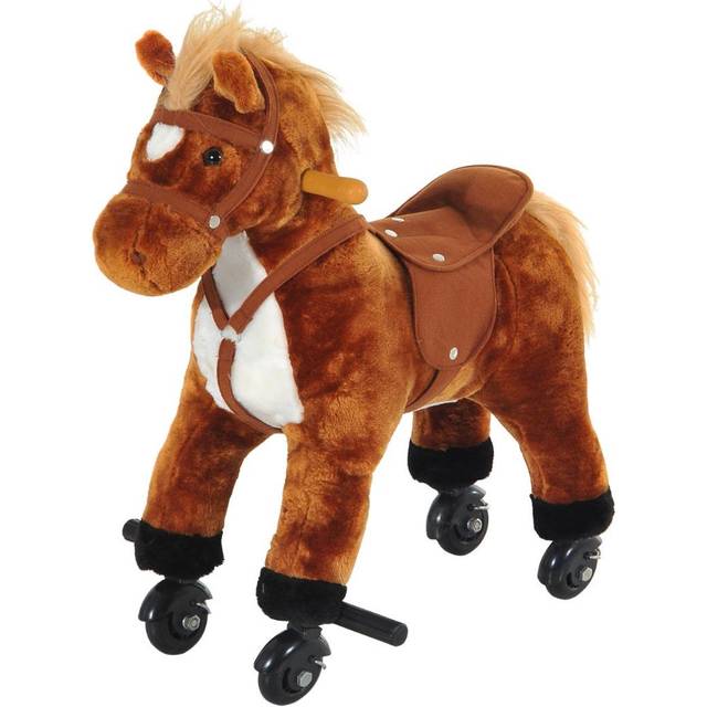 HOMCOM Children's Wheeled walking horse - Brown | TJ Hughes