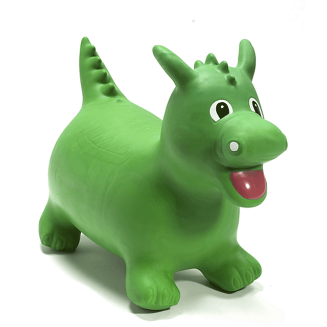 Happy Hopperz Green Dragon Inflatable Bouncy Animal Ride-On Toy - Turquoise