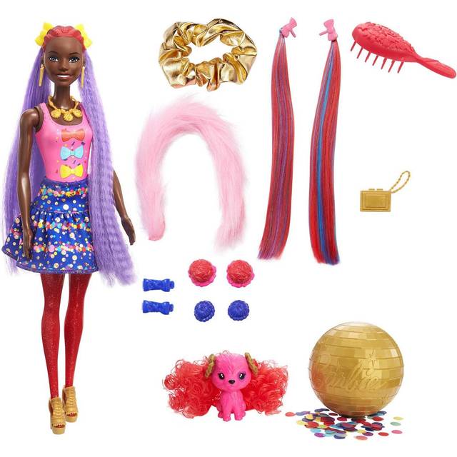 Mattel MTTHBG40 Barbie Color Reveal Hair AA Doll, Pack of 2