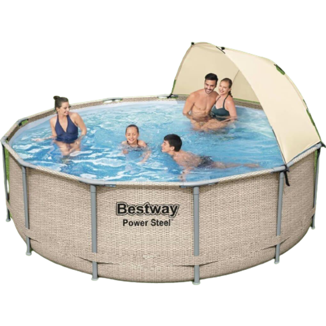 Bestway Poolset Power Steel med tak 396x107 cm