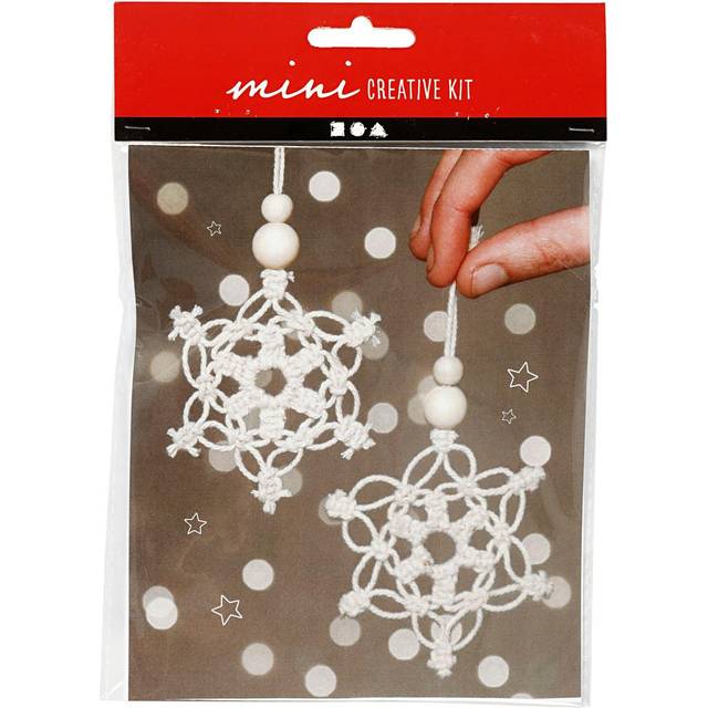 Mini DIY Kit - 1 Förp., Makramé Iskristall/snöflinga, H: 10 cm - Kits för vuxna