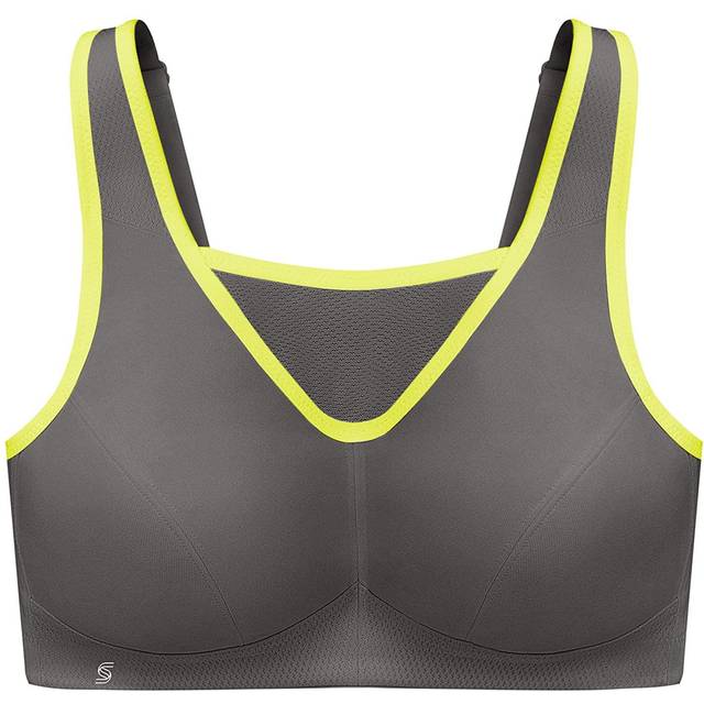 Glamorise Dam bustier-bh med perfekt grepp sport-BH, Grå/gul, 75D