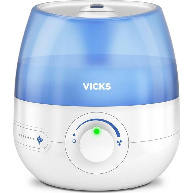 Vicks Mini Cool Mist Ultraschall-Luftbefeuchter (kompakt, leise, für besseren Schlaf, Husten und Erkältung, Komfort, ätherische Öle, Luftfeuchtigkeit, Räume bis 15m2) VUL525