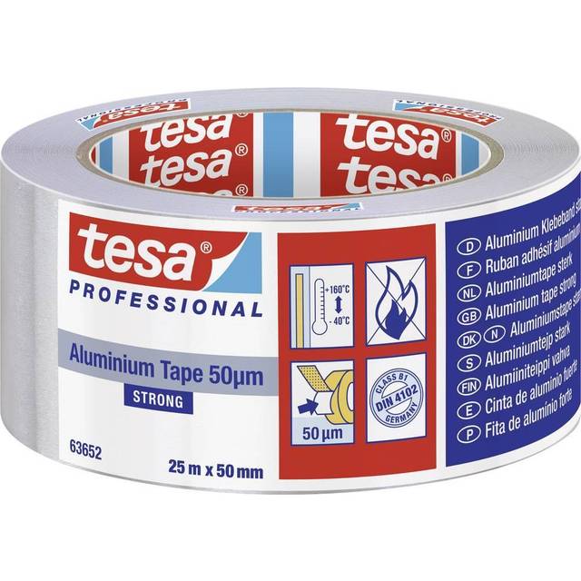 Tesa 63652 Aluminiumtejp 50µ, 25 m x 50 mm