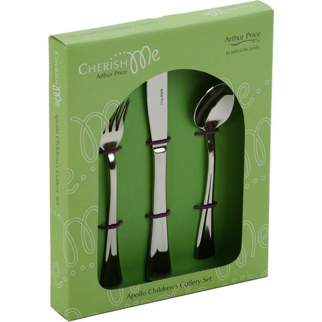 'Apollo' Stainless Steel 3 Piece Childrens Cutlery Set - Silver - One Size
