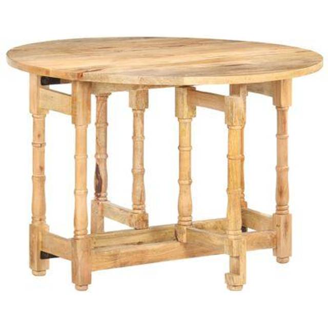 vidaXL Dining Table Round 110x76 cm Solid Mango Wood - Brown