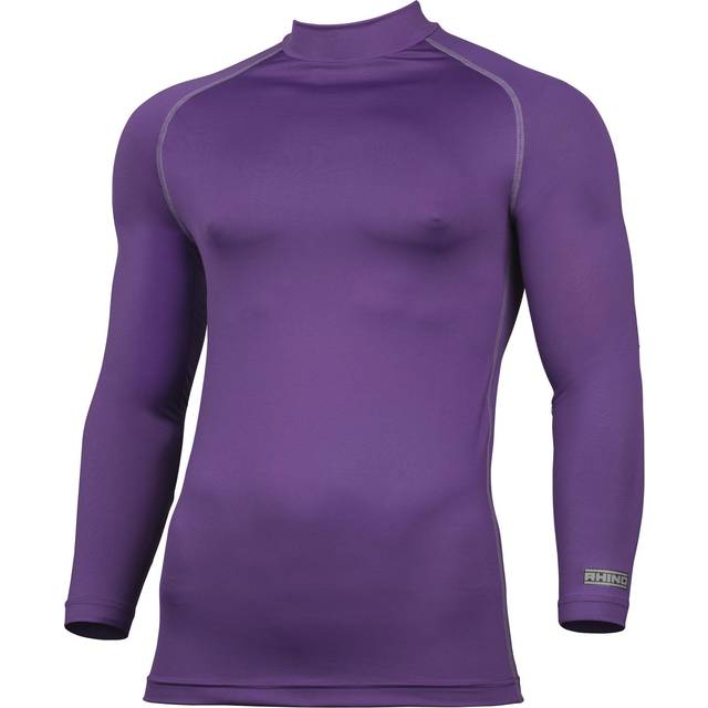 (L/XL, Purple) Rhino Mens Thermal Underwear Long Sleeve Base Layer Vest Top