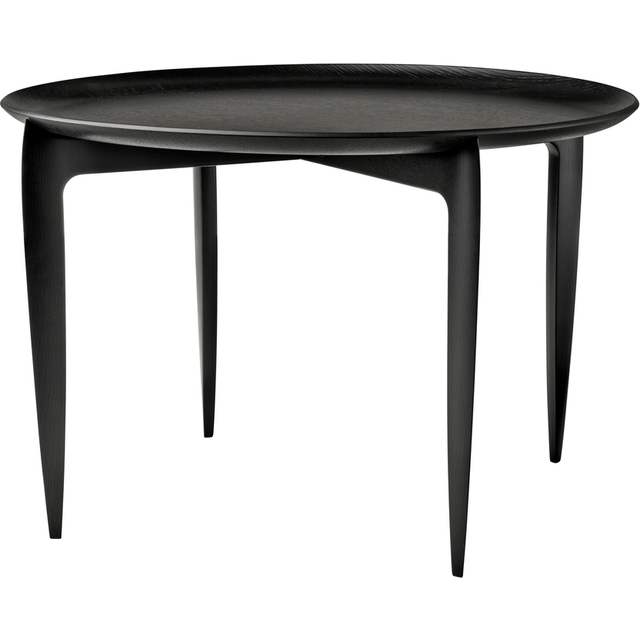 Fritz Hansen - Tray Table Oak - Sidobord - Black lacquered oak - Ø: 60 x H: 39 cm