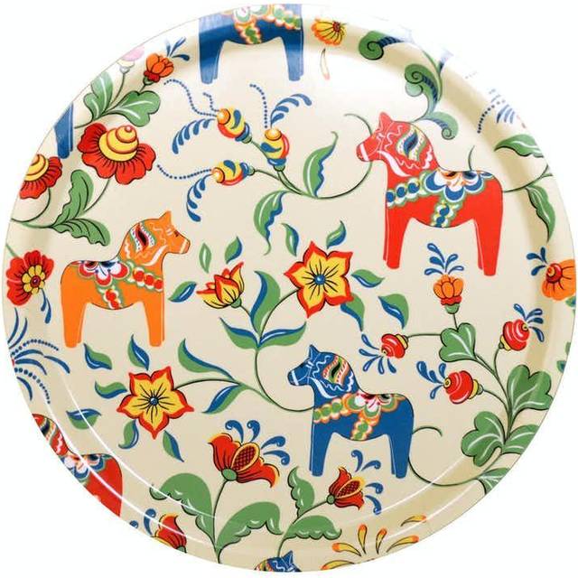 Arvidssons Textil Leksand rund bricka Ø31 cm Svart - Multi