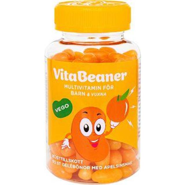 VitaBeaner Multivitamin Barn & Vuxna Apelsinsmak 90 tuggtabletter