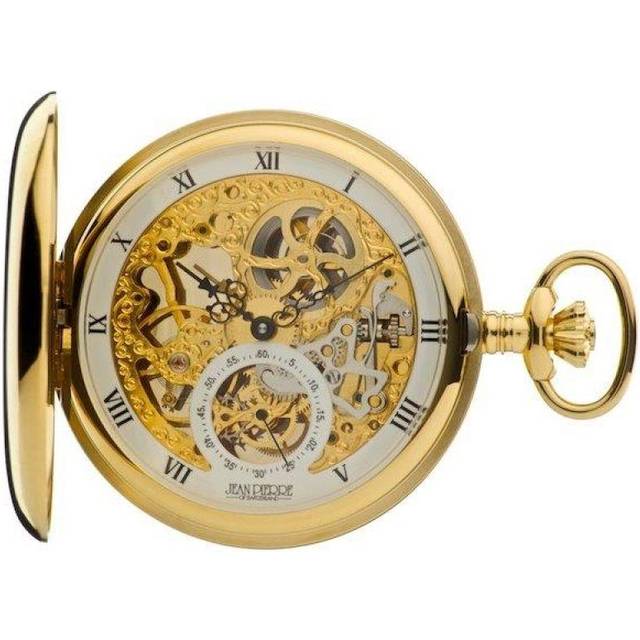 Jean Pierre Gold Plated Skeleton Pocket Watch G250PM