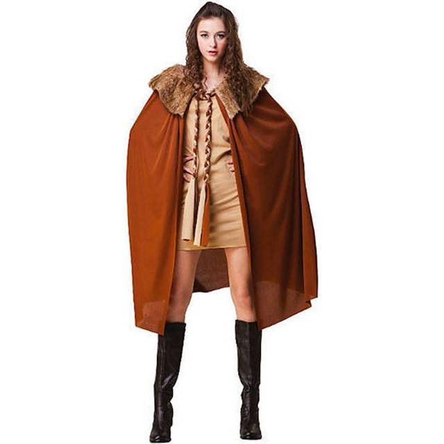 Official Forum AC063 Ladies Brown Plush Collared Short Cape Standard Adult Costumes Medieval