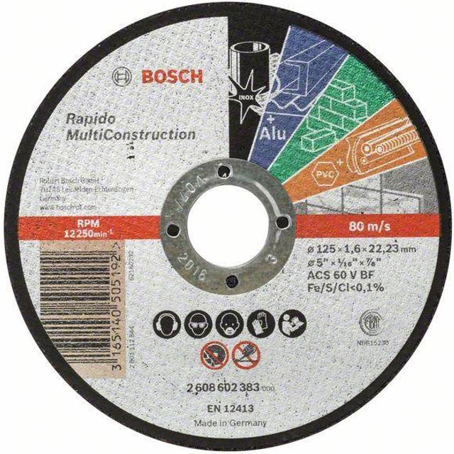Bosch Rapido MultiConstruction Cutting Disc 125mm 1.6mm 22mm