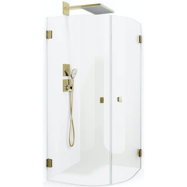 Macro Design Hörndusch Grace Rund (Guld/900x900 mm/Briljantglas)