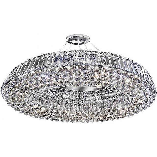 Searchlight 9291CC Vesuvius 10 Light Semi Flush Ceiling Light In Chrome With Mirror And Crystals