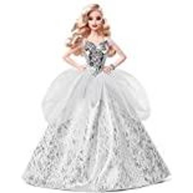 Barbie Signature 2021 Holiday Doll (12-inch  Blonde Wavy Hair) in Silver Gown  with Doll Stand and Certificate of Authenticity  Gift for 6 Year Olds a