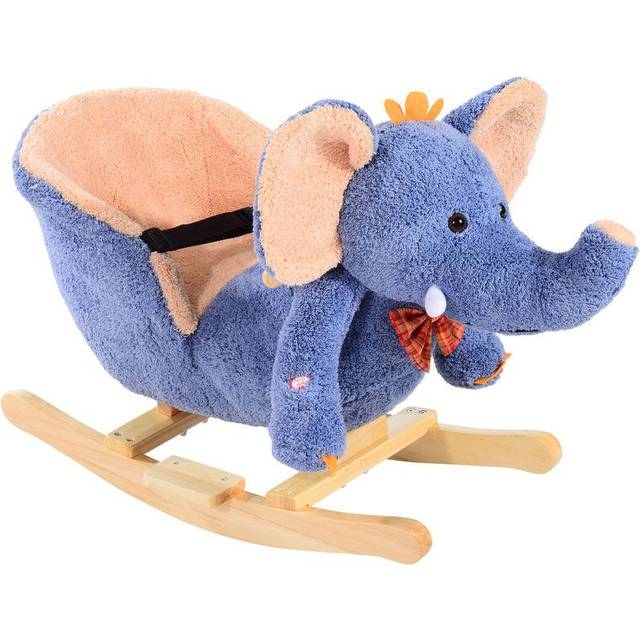 HOMCOM Children Rocking Elephant-Blue/Beige | TJ Hughes Blue