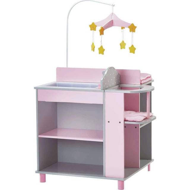 Olivia Little World Polka Dots Princess Baby Doll Changing Station, Gray (97.7cm H X 57.8cm W X 48.2cm D)