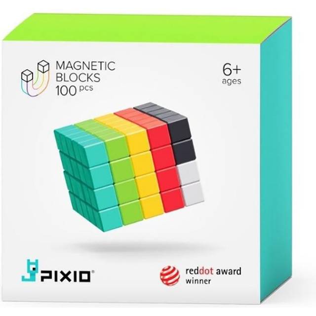 PIXIO-100 Magnetic Blocks - Pixel Art Building Toys - Open Ended Toys - Geek Gifts - Geek Toys - Display Desk Toys for Office for Adults - Tiny Toys M