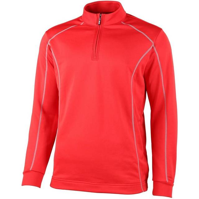 (3XL, Red) Rhino Mens Seville 1/4 Zip Midlayer Sports Top