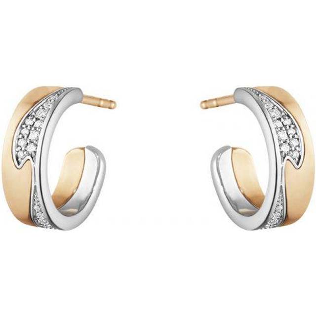 Georg Jensen Fusion ørering 1637A 18kt rosaguld/hvidguld med brillanter