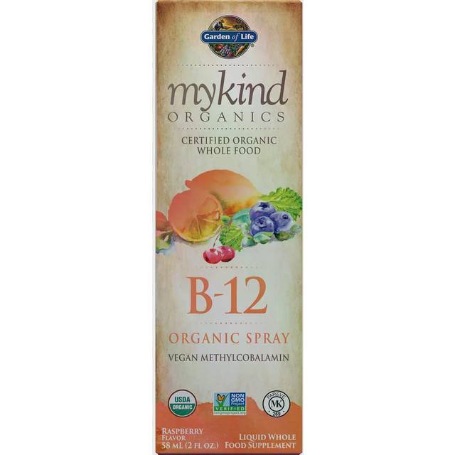 Garden of Life  Organics  B-12 Organic Spray  Raspberry  2 fl oz (58 ml)