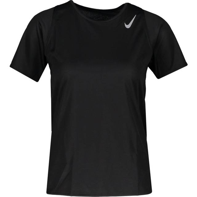 NIKE Dri-FIT Race Damen T-Shirt kurzärmliges Fitness-Shirt luftiges Sport-Shirt DD5927 010 Schwarz