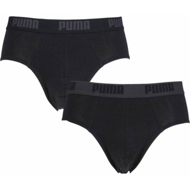 PUMA Herr Basic Briefs, Svart, M, Paket med 2