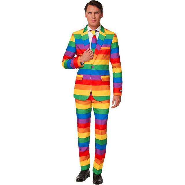 Suitmeister Men's Rainbow Suit Costume - Blue&#47;Red&#47;Yellow (L)