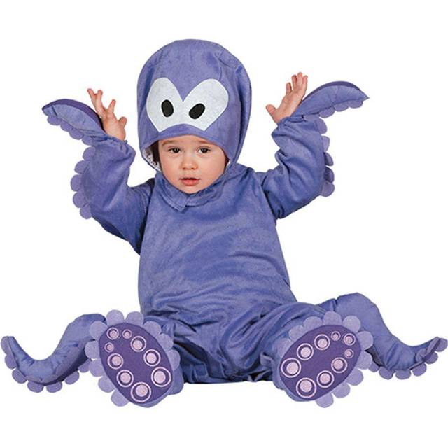Baby purple octopus hooded jumpsuit costume