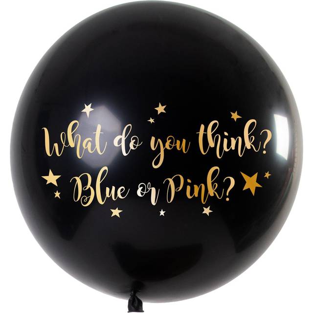 Folat Text & Theme Balloons Gender Reveal Black - Gender Reveal - Babyhelp.dk